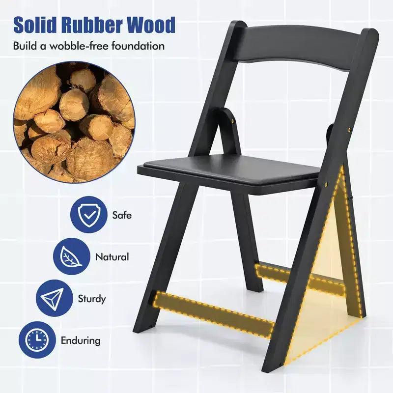 4 chaises de salle à manger avec pieds en bois d'hévéa et assise rembourrée pour la maison, le bureau et les événements