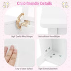 Coiffeuse et Chaise pour Enfants 2-en-1 Bureau de Maquillage Princesse