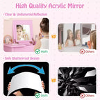 Coiffeuse et Chaise pour Enfants 2-en-1 Bureau de Maquillage Princesse