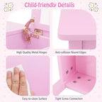 Coiffeuse et Chaise pour Enfants 2-en-1 Bureau de Maquillage Princesse