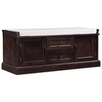 Banc de rangement en bois, Banc de rangement d'entrée avec tiroirs et armoires, Banc à chaussures de foyer avec coussin amovible pour entrée, chambre, salon