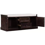Banc de rangement en bois, Banc de rangement d'entrée avec tiroirs et armoires, Banc à chaussures de foyer avec coussin amovible pour entrée, chambre, salon