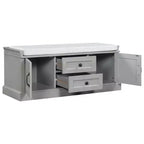 Banc de rangement en bois, Banc de rangement d'entrée avec tiroirs et armoires, Banc à chaussures de foyer avec coussin amovible pour entrée, chambre, salon