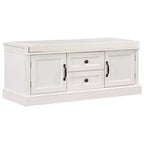 Banc de rangement en bois, Banc de rangement d'entrée avec tiroirs et armoires, Banc à chaussures de foyer avec coussin amovible pour entrée, chambre, salon