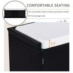 Banc de rangement en bois, Banc de rangement d'entrée avec tiroirs et armoires, Banc à chaussures de foyer avec coussin amovible pour entrée, chambre, salon