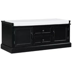 Banc de rangement en bois, Banc de rangement d'entrée avec tiroirs et armoires, Banc à chaussures de foyer avec coussin amovible pour entrée, chambre, salon