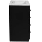 Meuble-lavabo de salle de bain de 30 po avec évier, meuble de rangement de salle de bain avec tiroirs, meuble-lavabo simple avec portes à fermeture douce