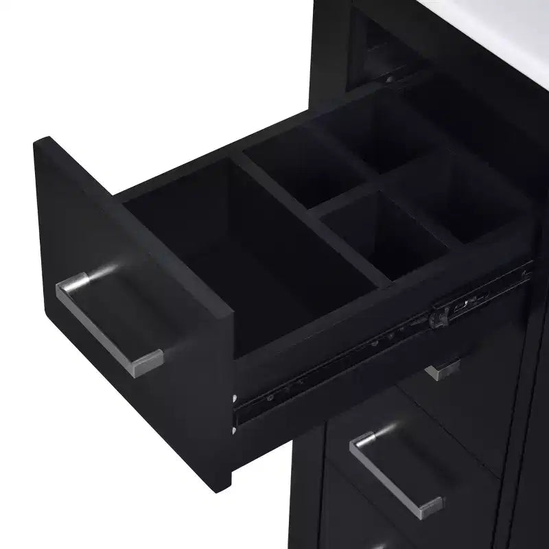 Meuble-lavabo de salle de bain de 30 po avec évier, meuble de rangement de salle de bain avec tiroirs, meuble-lavabo simple avec portes à fermeture douce