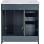 Meuble-lavabo de salle de bain de 30 po avec évier, meuble de rangement de salle de bain avec tiroirs, meuble-lavabo simple avec portes à fermeture douce