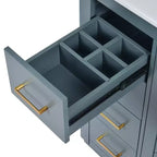 Meuble-lavabo de salle de bain de 30 po avec évier, meuble de rangement de salle de bain avec tiroirs, meuble-lavabo simple avec portes à fermeture douce