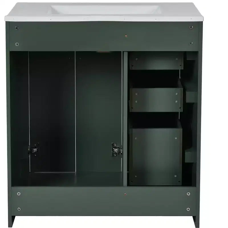 Meuble-lavabo de salle de bain de 30 po avec évier, meuble de rangement de salle de bain avec tiroirs, meuble-lavabo simple avec portes à fermeture douce