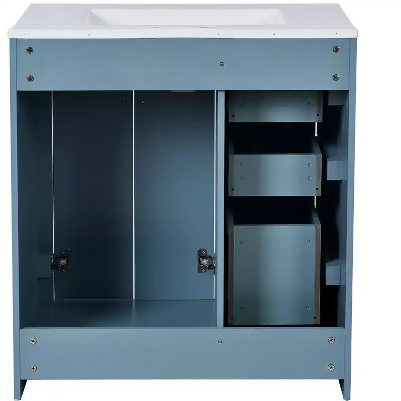 Meuble-lavabo de salle de bain de 30 po avec évier, meuble de rangement de salle de bain avec tiroirs, meuble-lavabo simple avec portes à fermeture douce
