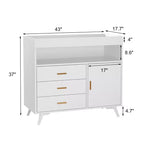 Table à langer commode, commode à 3 tiroirs avec matelas amovible et station de lange en bois pour chambre de bébé