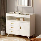 Table à langer commode, commode à 3 tiroirs avec matelas amovible et station de lange en bois pour chambre de bébé