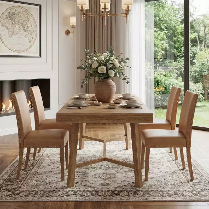 Table de salle à manger de ferme rustique de 180 cm, table de cuisine pour 6 à 8 personnes, table en MDF d'une capacité de 136 kg, multifonctionnelle pour le bureau à domicile et les conférences