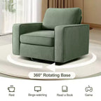 Fauteuil pivotant à 360° capitonné, accoudoirs rembourrés, aucun assemblage requis
