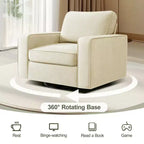 Fauteuil pivotant à 360° capitonné, accoudoirs rembourrés, aucun assemblage requis