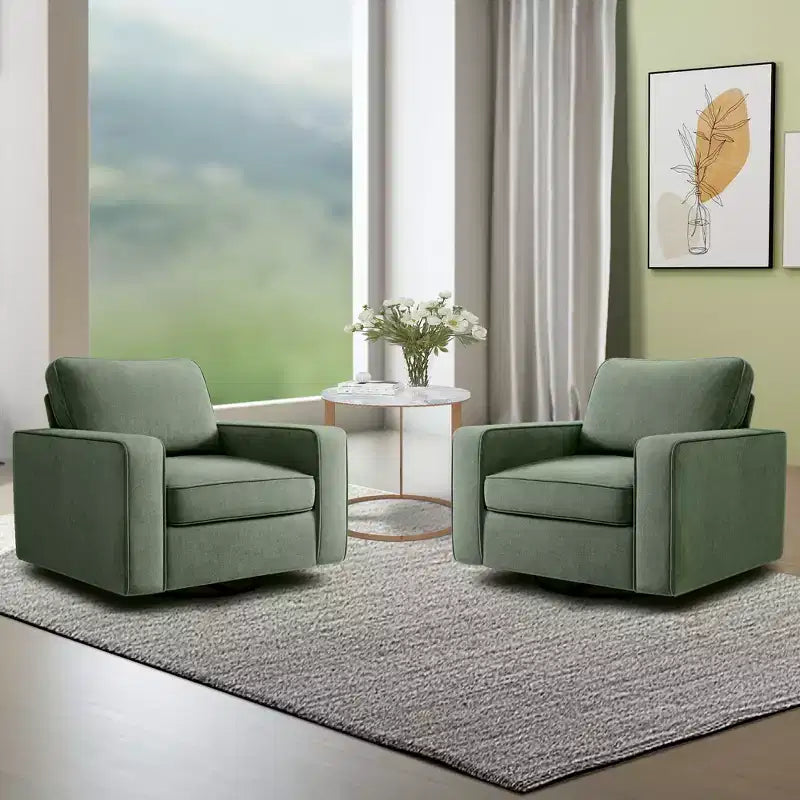 Fauteuil pivotant à 360° capitonné, accoudoirs rembourrés, aucun assemblage requis
