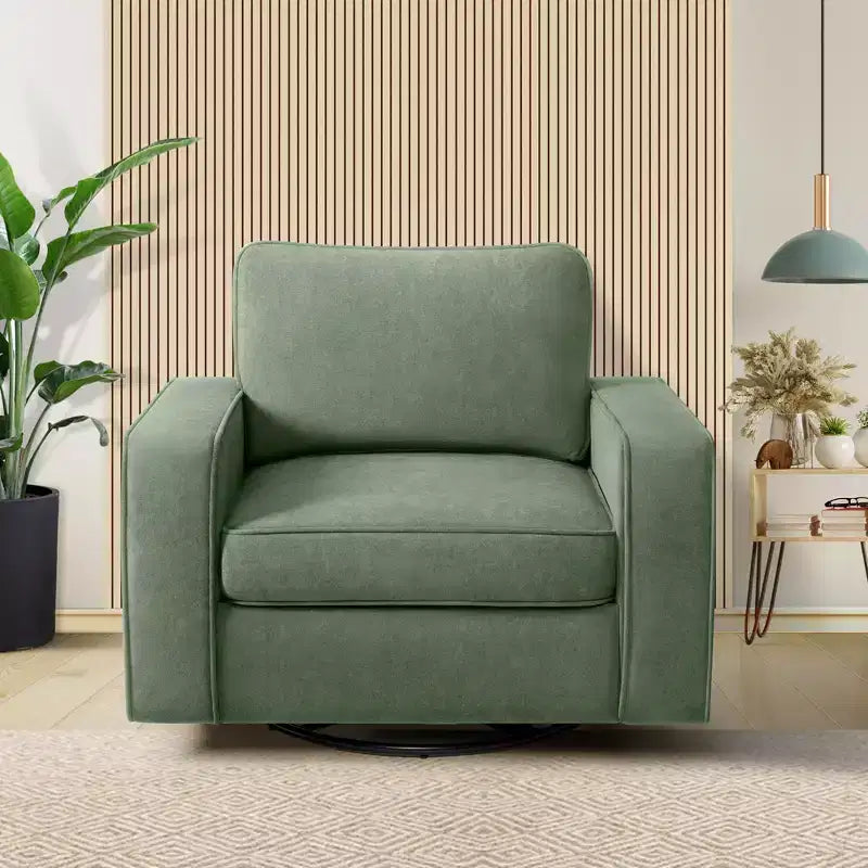 Fauteuil pivotant à 360° capitonné, accoudoirs rembourrés, aucun assemblage requis
