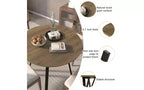 Table de salle à manger ronde de 35,43 pouces, petite table de cuisine circulaire avec pieds en métal noir pour 2-4 personnes, table de salle à manger moderne, marron (table uniquement)