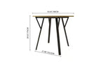 Table de salle à manger ronde de 35,43 pouces, petite table de cuisine circulaire avec pieds en métal noir pour 2-4 personnes, table de salle à manger moderne, marron (table uniquement)