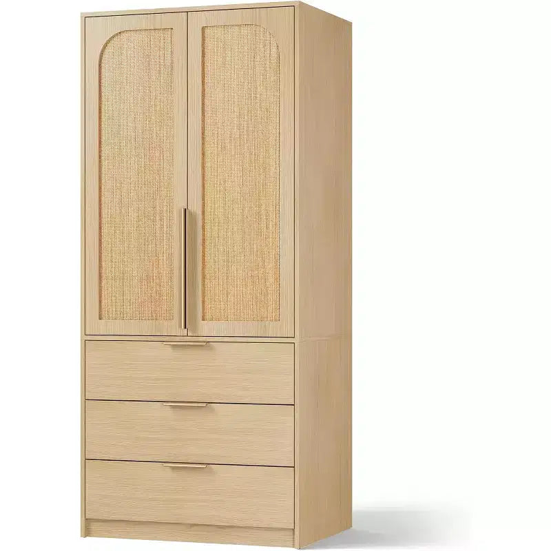 Armoire penderie 3 tiroirs, tringle et deux portes