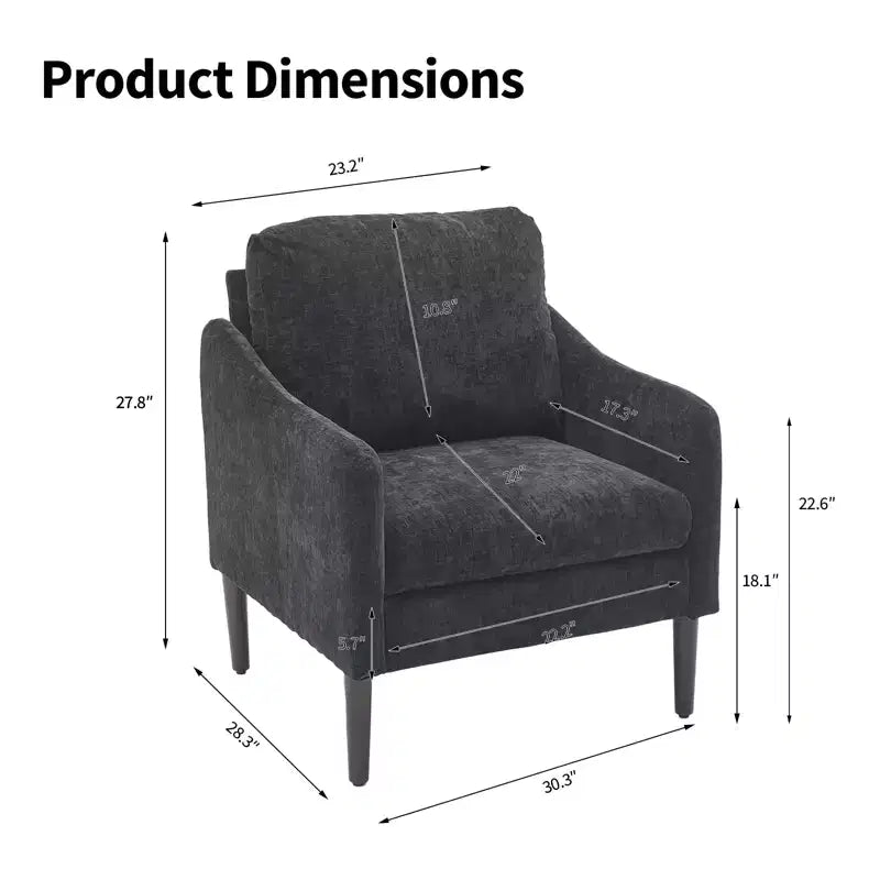Chaise d'appoint moderne, Fauteuil de lecture confortable en tissu chenille pour adultes, Fauteuil incurvé, Fauteuil d'appoint individuel moderne Cloud