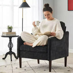 Chaise d'appoint moderne, Fauteuil de lecture confortable en tissu chenille pour adultes, Fauteuil incurvé, Fauteuil d'appoint individuel moderne Cloud