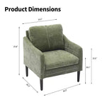 Chaise d'appoint moderne, Fauteuil de lecture confortable en tissu chenille pour adultes, Fauteuil incurvé, Fauteuil d'appoint individuel moderne Cloud