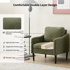 Chaise d'appoint moderne, Fauteuil de lecture confortable en tissu chenille pour adultes, Fauteuil incurvé, Fauteuil d'appoint individuel moderne Cloud