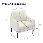 Chaise d'appoint moderne, Fauteuil de lecture confortable en tissu chenille pour adultes, Fauteuil incurvé, Fauteuil d'appoint individuel moderne Cloud