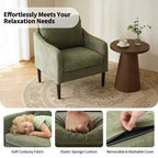 Chaise d'appoint moderne, Fauteuil de lecture confortable en tissu chenille pour adultes, Fauteuil incurvé, Fauteuil d'appoint individuel moderne Cloud