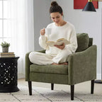 Chaise d'appoint moderne, Fauteuil de lecture confortable en tissu chenille pour adultes, Fauteuil incurvé, Fauteuil d'appoint individuel moderne Cloud