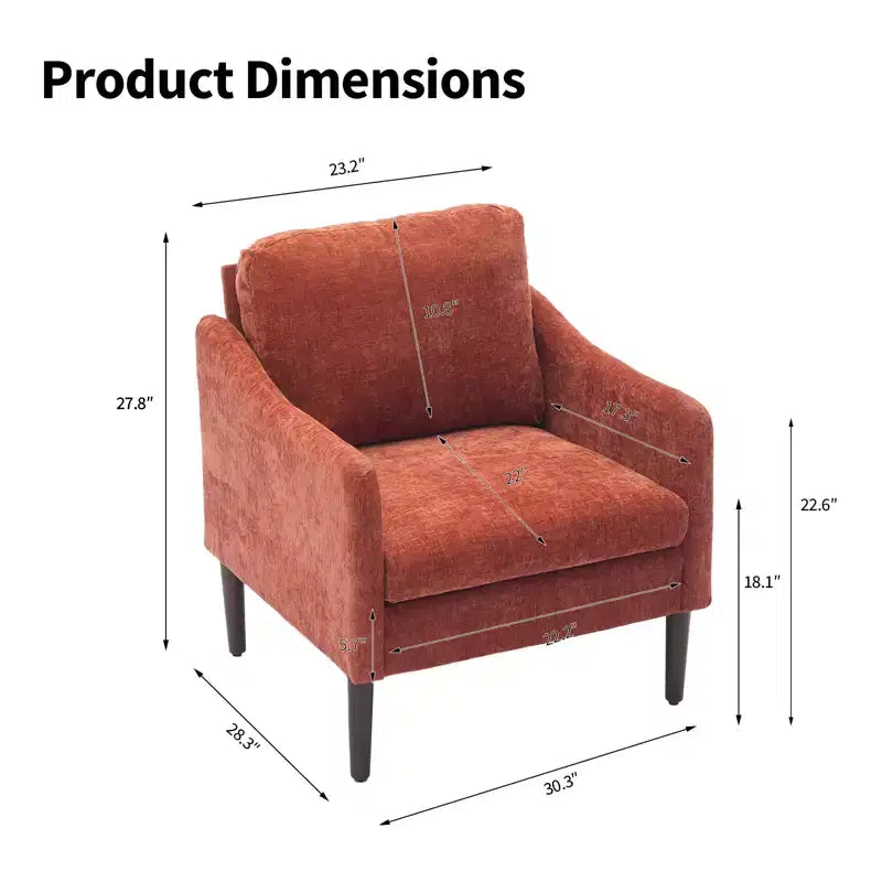 Chaise d'appoint moderne, Fauteuil de lecture confortable en tissu chenille pour adultes, Fauteuil incurvé, Fauteuil d'appoint individuel moderne Cloud