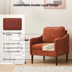 Chaise d'appoint moderne, Fauteuil de lecture confortable en tissu chenille pour adultes, Fauteuil incurvé, Fauteuil d'appoint individuel moderne Cloud