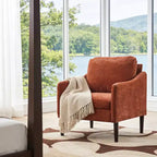 Chaise d'appoint moderne, Fauteuil de lecture confortable en tissu chenille pour adultes, Fauteuil incurvé, Fauteuil d'appoint individuel moderne Cloud