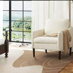 Chaise d'appoint moderne, Fauteuil de lecture confortable en tissu chenille pour adultes, Fauteuil incurvé, Fauteuil d'appoint individuel moderne Cloud