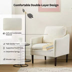 Chaise d'appoint moderne, Fauteuil de lecture confortable en tissu chenille pour adultes, Fauteuil incurvé, Fauteuil d'appoint individuel moderne Cloud