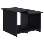 23.6 Table basse noire avec étagère ouverte, table de rangement moderne compacte et durable pour salon et bureau à domicile