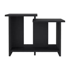 23.6 Table basse noire avec étagère ouverte, table de rangement moderne compacte et durable pour salon et bureau à domicile
