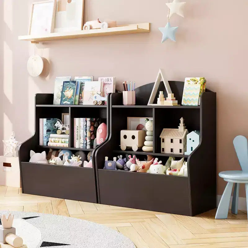 Étagère à livres et organiseur de jouets pour enfants à 3 niveaux – Casiers multi-compartiments, coins arrondis sécurisés pour les enfants, assemblage facile – Étagère de rangement idéale pour la maternelle