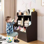 Étagère à livres et organiseur de jouets pour enfants à 3 niveaux – Casiers multi-compartiments, coins arrondis sécurisés pour les enfants, assemblage facile – Étagère de rangement idéale pour la maternelle
