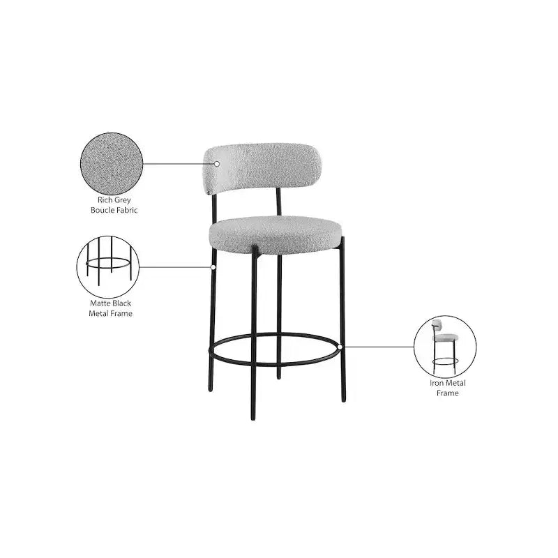 Tabouret en tissu bouclé Beacon (lot de 2)