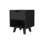 HomeRoots 19 Black Wood One Drawer Nightstand