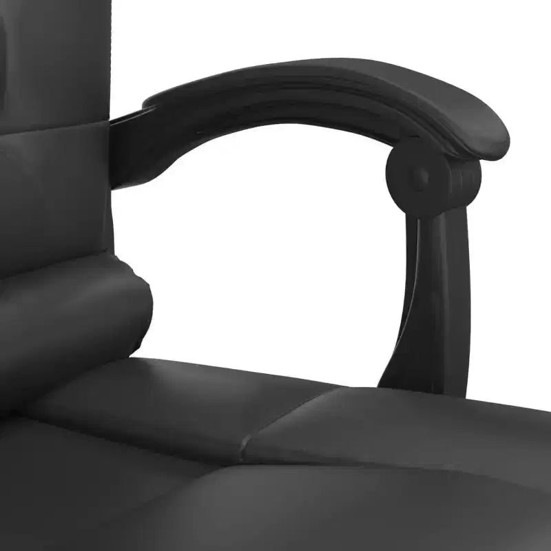 Fauteuil de bureau massant Similicuir noir, métal, contreplaqué, mousse