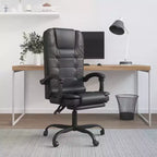 Fauteuil de bureau massant Similicuir noir, métal, contreplaqué, mousse