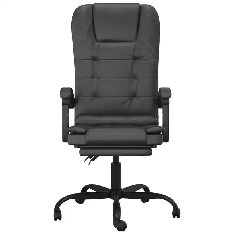 Fauteuil de bureau massant Similicuir noir, métal, contreplaqué, mousse