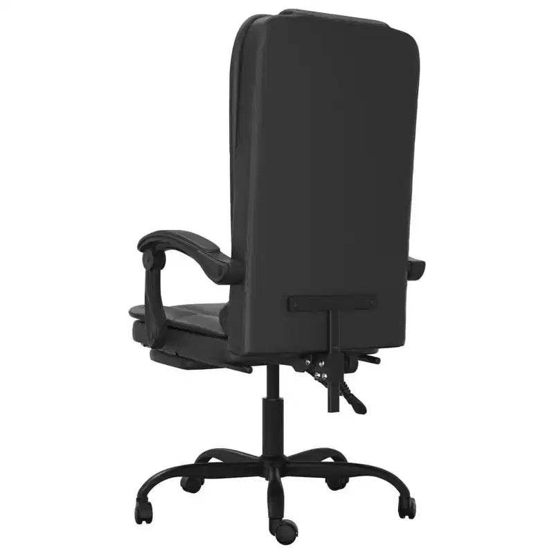 Fauteuil de bureau massant Similicuir noir, métal, contreplaqué, mousse