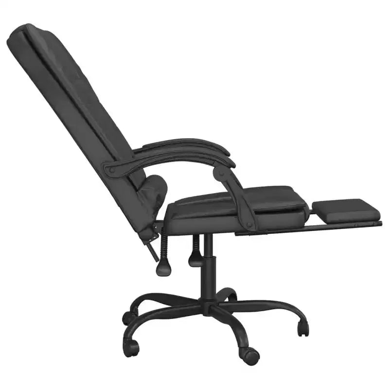 Fauteuil de bureau massant Similicuir noir, métal, contreplaqué, mousse