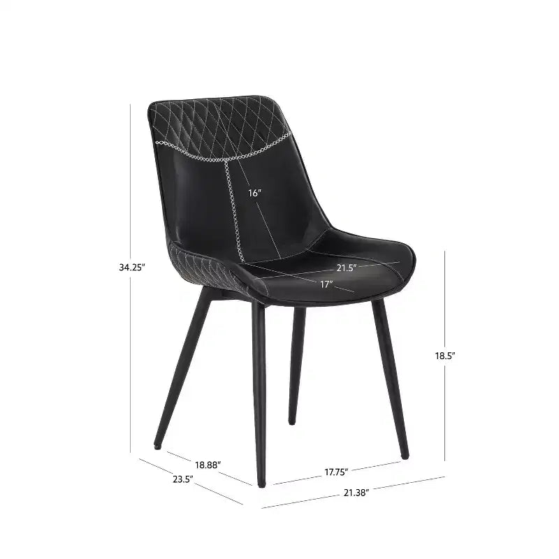 Chaises de salle à manger Elder noires (2 chaises)
